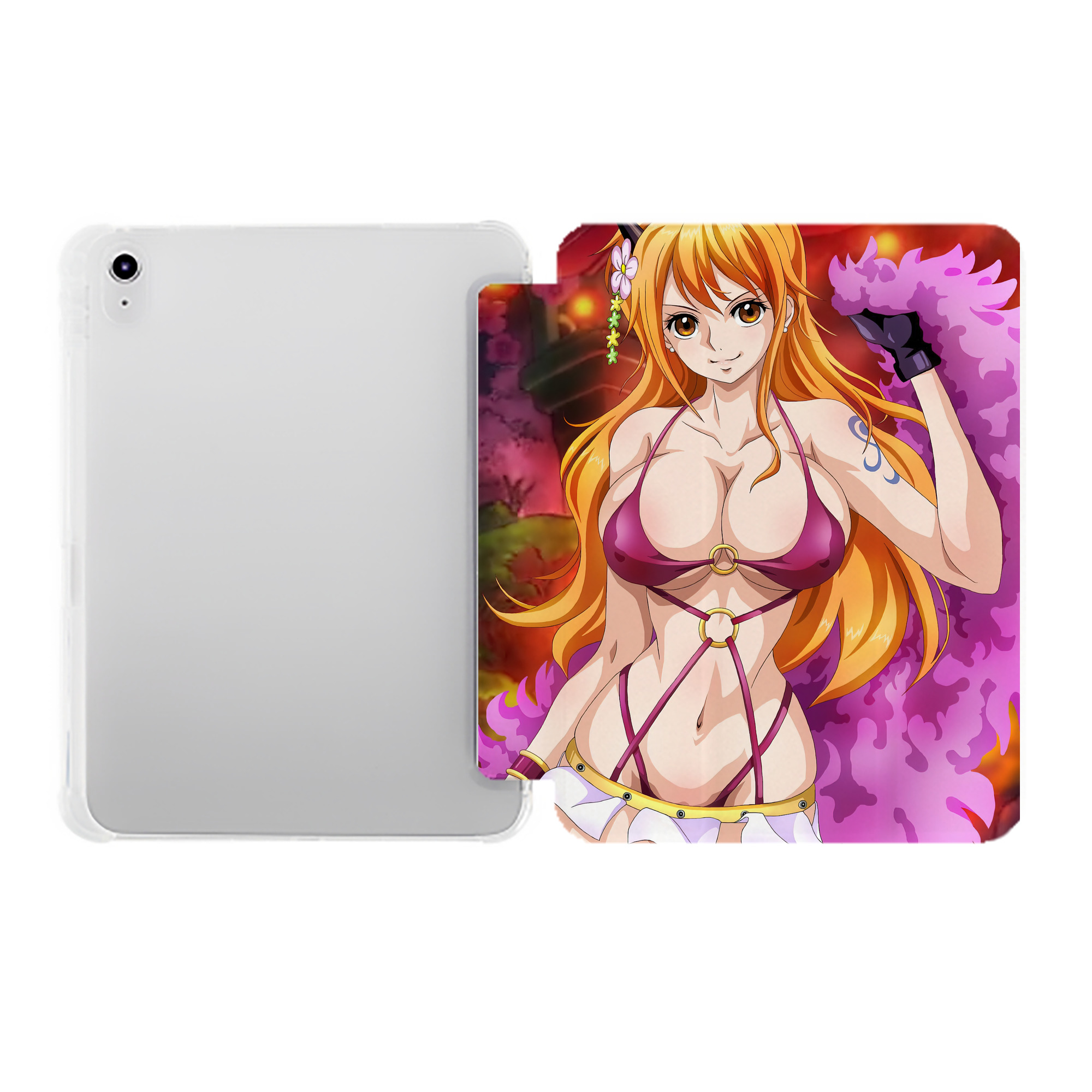 （画像用） ワンピース ONE PIECE IPad ケース ペン収納付き 三つ折りスタンド PUレザー×シリコン 対応機種9.5/10.5/10.9インチ